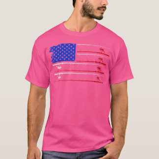 American Flag Fishing Runny T-Shirt
