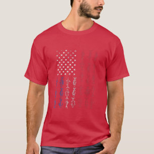 American Flag Fishing Shirt Vintage USA Flag 4th o