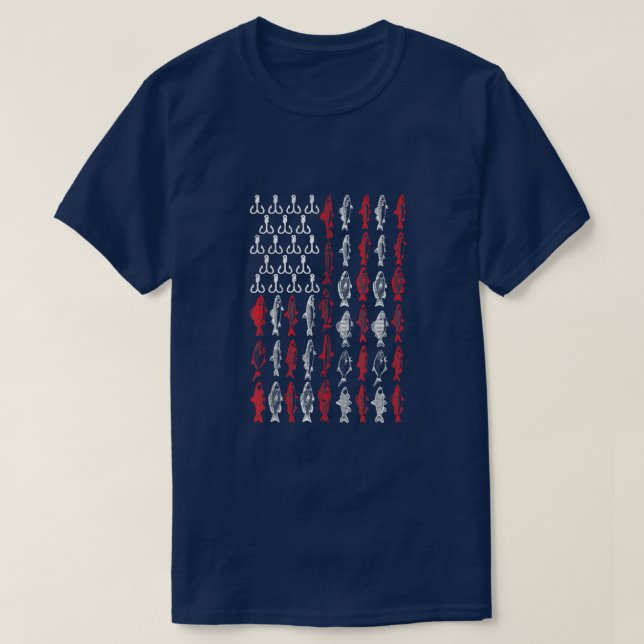 American Flag Fishing T-Shirt, Bass Pro Fish 4th O T-Shirt (Design vorne)