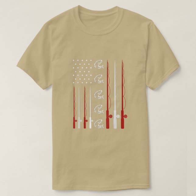 American Flag Fishing Usa 4th Of July Men Women Bo T-Shirt (Design vorne)
