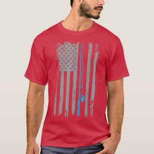 American Flag Fishing Vintag American Flag Fishing T-Shirt