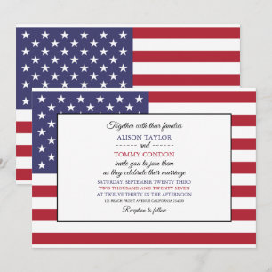 American Flag, Flag of United Staaten Wedding Einladung