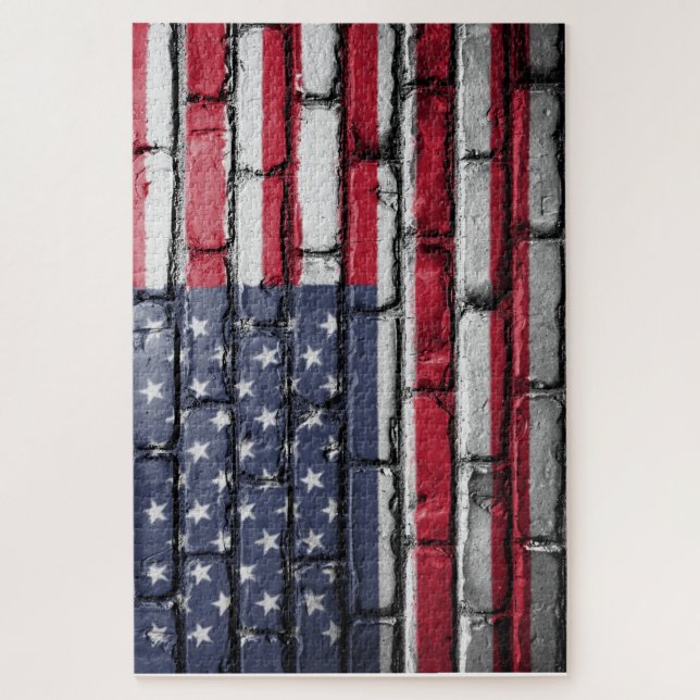 American Flag, Flag on Bricks Jigsaw Puzzle (Vertikal)