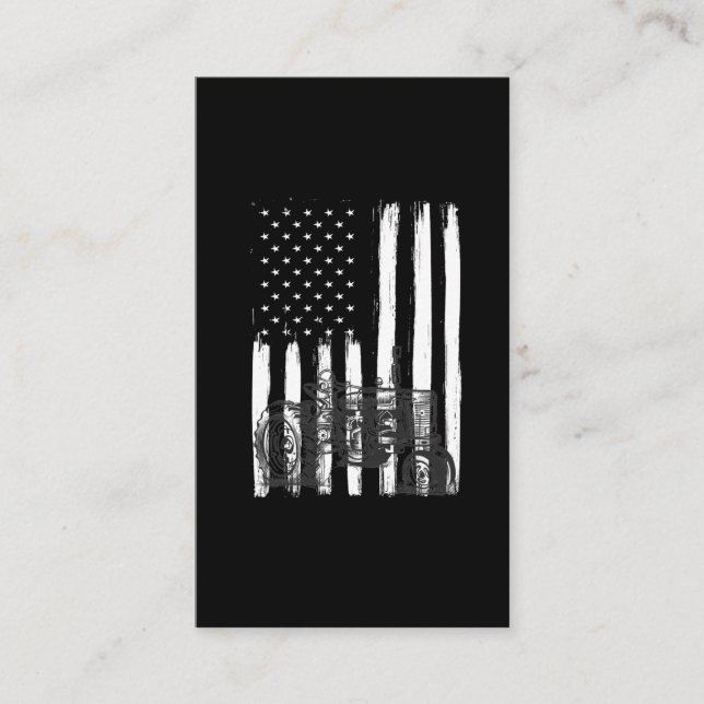 American Flag Flag Tractor Patriotic US Farming Visitenkarte (Vorderseite)