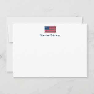 American Flag Flat Note Card Mitteilungskarte