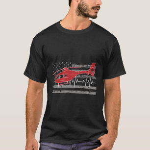 American Flag Flight Medical Heartbeat T-Shirt