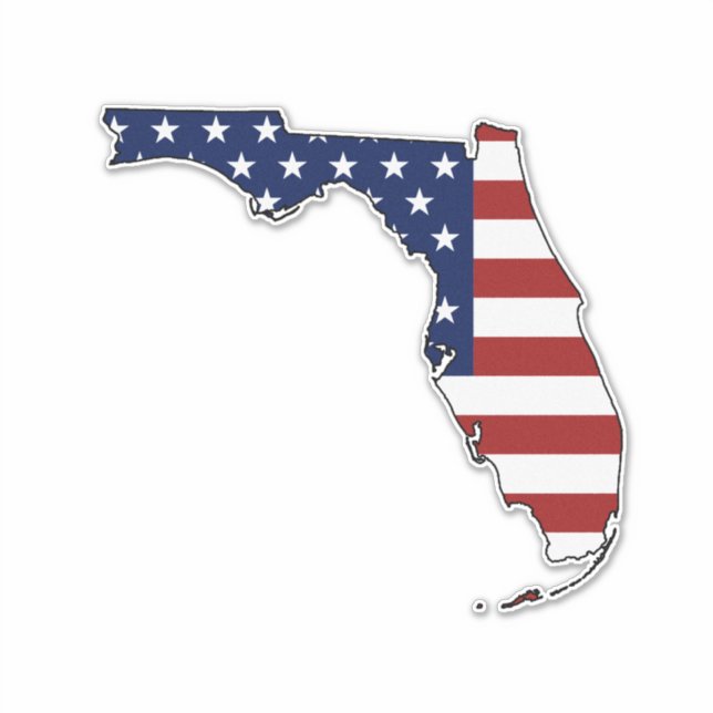 American Flag Florida Aufkleber (Vorderseite)