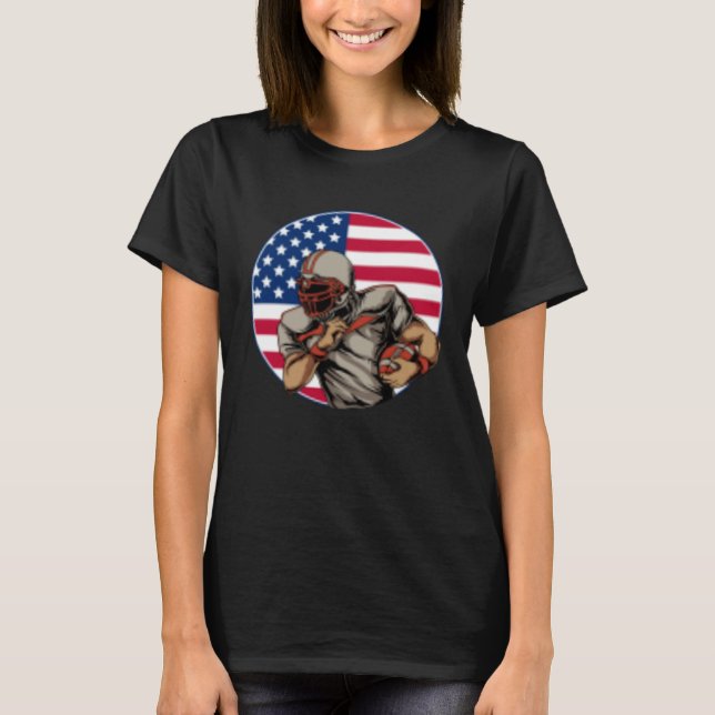 American Flag Football Is All There Is Sunday Game T-Shirt (Vorderseite)