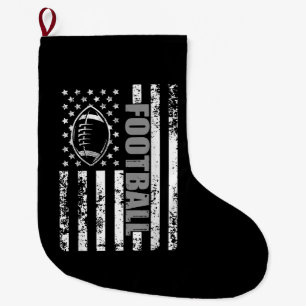 American Flag Football Patriotic Football Großer Weihnachtsstrumpf
