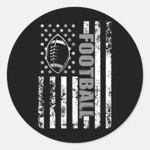 American Flag Football Patriotic Football Runder Aufkleber