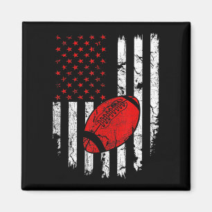 American Flag Football USA Patriotic Sport Lover C Magnet