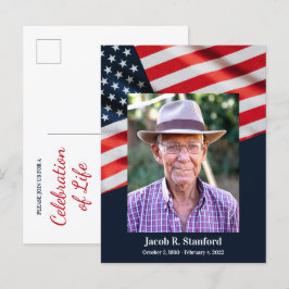 American Flag Foto Feier zum Gedenken an das Leben Postkarte