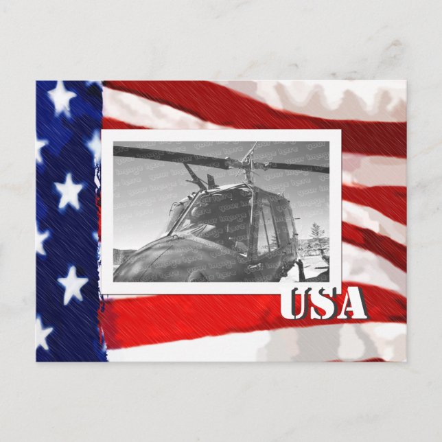 American Flag Foto Frame Postcard Postkarte (Vorderseite)