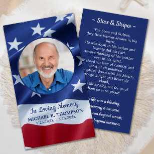 American Flag Foto Militärische Beerdigungskarte