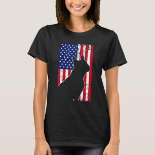 American Flag French Bulldog Dog Vater Mama Welpe  T-Shirt
