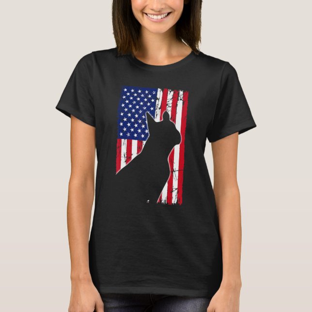 American Flag French Bulldog Dog Vater Mama Welpe  T-Shirt (Vorderseite)