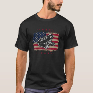 American Flag Frog Retro Vintag T Shirt