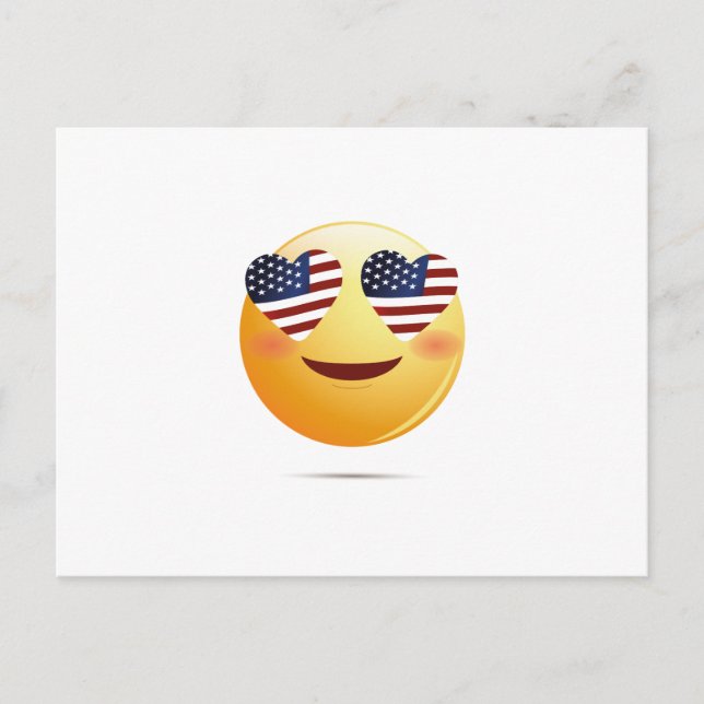 American Flag Funny Emoji Postkarte (Vorderseite)