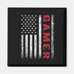 American Flag Funny Gamer Gift Video Games Boys Me Magnet