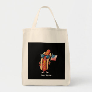 American Flag Funny Hotdog Sonnenbrille 4. Juli Tragetasche