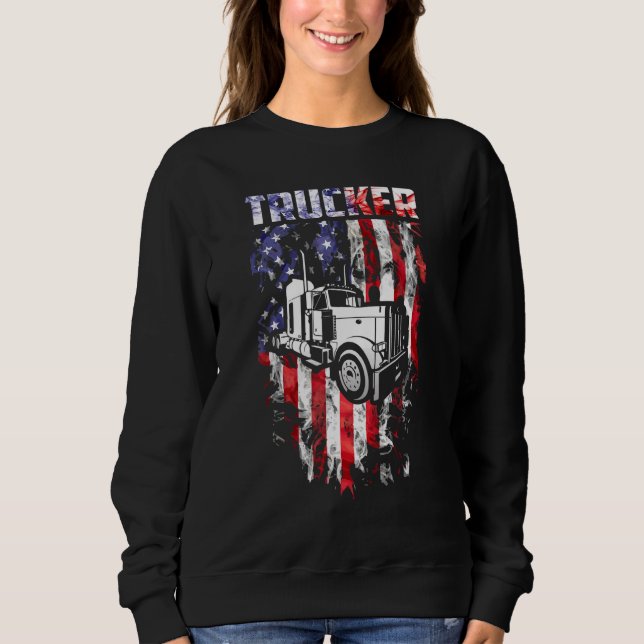 American Flag für Lkw-Fahrer Sweatshirt (Vorderseite)