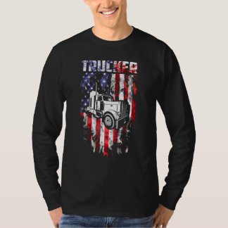 American Flag für Lkw-Fahrer T-Shirt