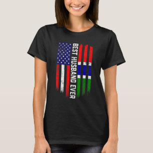 American Flag & Gambia Flag Bestes Husband je Fami T-Shirt