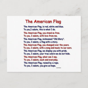 American Flag Gedicht Postcard Postkarte