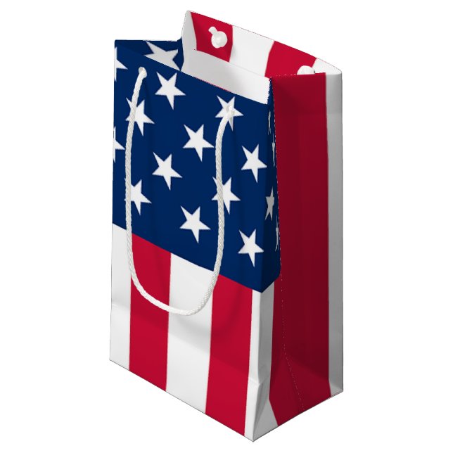 American Flag Gift Bag Kleine Geschenktüte (Vorderseite Schrägansicht)