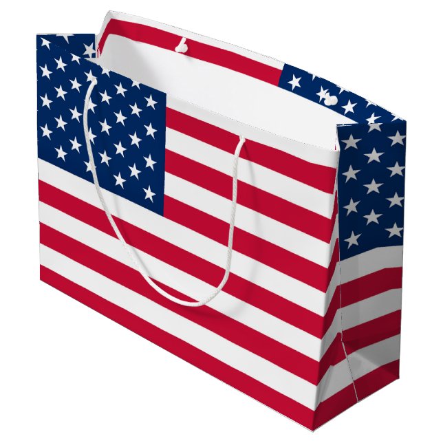 American Flag Gift Bag Patriotic Große Geschenktüte (Rückseite Schrägansicht)