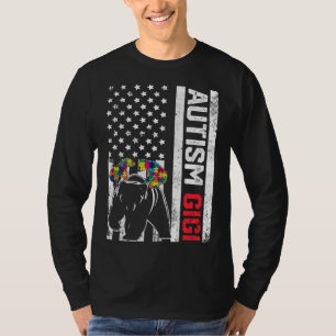 American Flag Gigi Bear Autismus Sensibilisierung T-Shirt