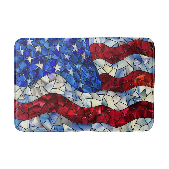 American Flag Glass Bath Mat Badematte (Vorderseite)
