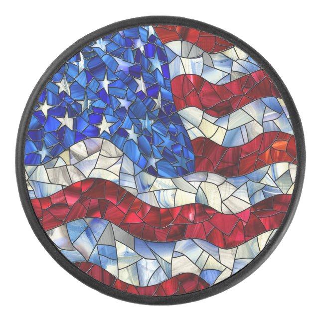 American Flag Glass Puck (Vorderseite)