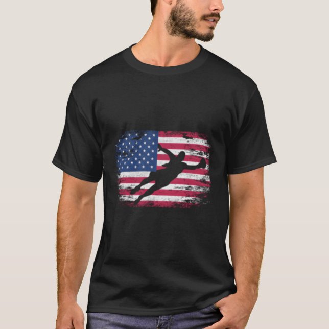 American Flag Goalkeeper's Ladys Soccer T-Shirt (Vorderseite)