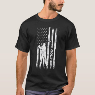 American Flag Golf 4 Juli Patriotic Golfer Golfi T-Shirt