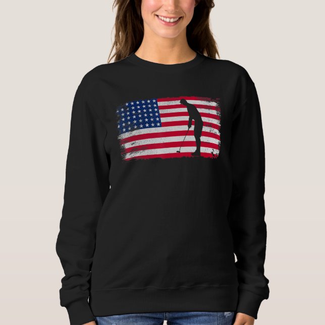 American Flag Golf 4. Juli Patriotic Golfer Me Sweatshirt (Vorderseite)