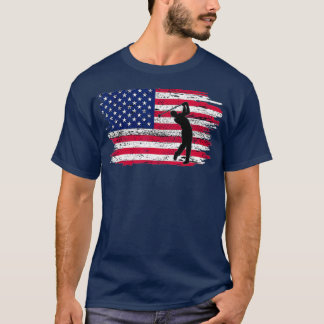 American Flag Golf 4 Juli Patriotic Golfer T-Shirt