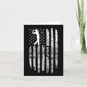 American Flag Golf Closing - Golfer Vintag Golf Karte