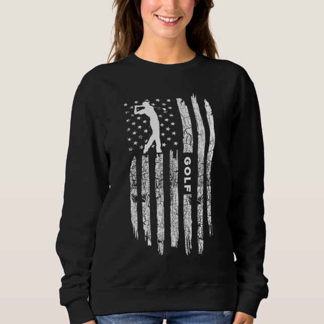 American Flag Golf Closing Golfer Vintag Golf Sweatshirt (Vorderseite)