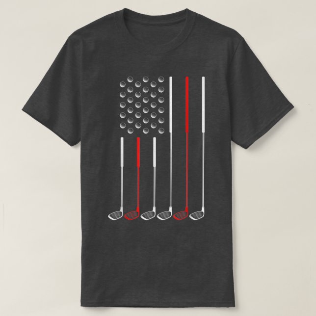 American Flag Golf Clubs Golf Stick Flag Geschenk  T-Shirt (Design vorne)