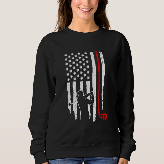 American Flag Golf für 4. Juli USA Flag Patriotic Sweatshirt (Vorderseite)