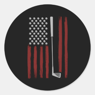 American Flag Golf für Golfer Golf Club Runder Aufkleber