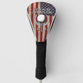 American Flag Golf Monogram Design Golf Headcover