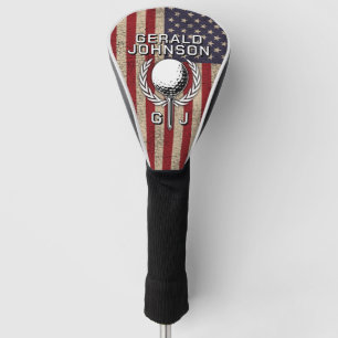 American Flag Golf Monogram Design Headcover
