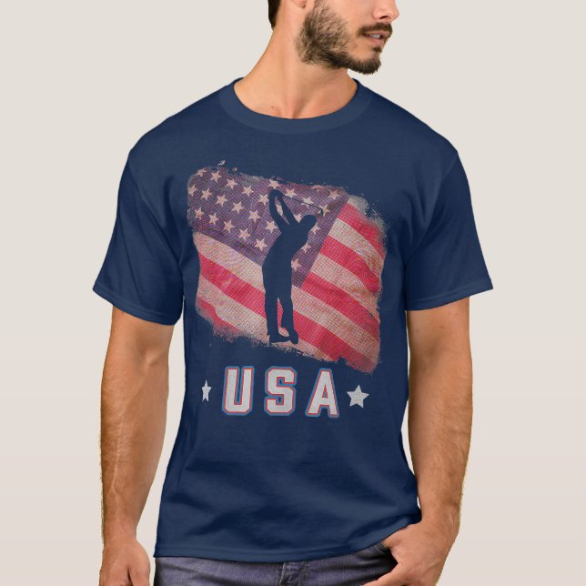 American Flag Golf Team US Flagge T-Shirt (Vorderseite)