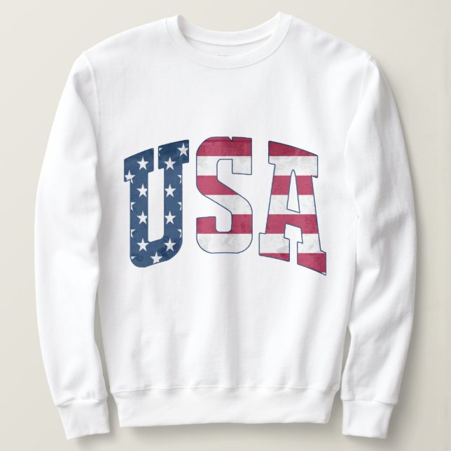 American Flag Graphic - Womens USA Patriotic Gear Sweatshirt (Design vorne)