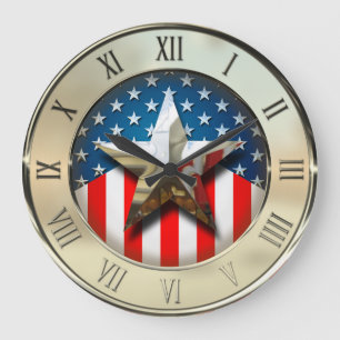 American Flag Große Wanduhr