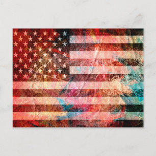 American Flag Grunge Art #5 Postkarte