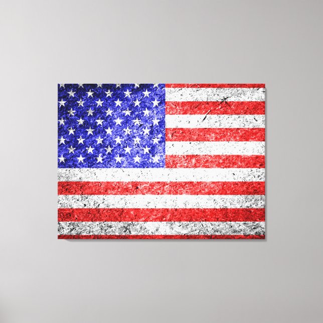 American Flag Grunge Leinwanddruck (Vorderseite)