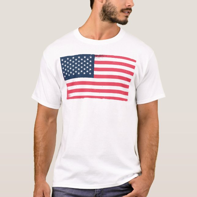 American Flag Grunge USA Flag Patriotic Mens Kids T-Shirt (Vorderseite)